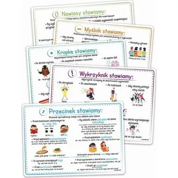 Předškolní výuka Plansze edukacyjne A4-Znaki interpunkcyjne 5 kart