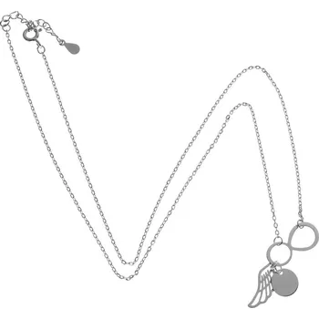 Náhrdelník Argento 91561 Stříbrný náhrdelník - andělské křídlo, délka 42 až 45 cm