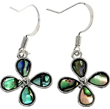 Náušnice Naušnice s perletí Paua, Čtyřlístek nový