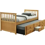 Postel s přistýlkou ALINAFE 90x200 cm, dub + vyzvednutí ZDARMA