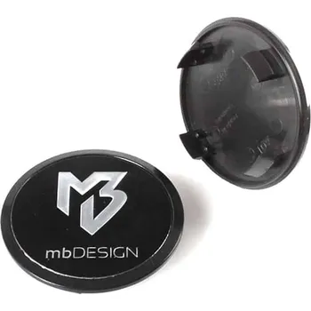 Alu kolo Středová krytka alu kola Ø 57/68mm, mbDesign, černá matná, stříbrné logo