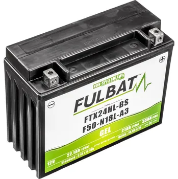 Motobaterie Gelová baterie / motobaterie FULBAT FTX24HL-BS / F50-N18L-A3 GEL, 21AH, 350A, rozměry 205 x 87 x 162 mm (inovativní gel technologie, z materiálu odolného proti vibracím)