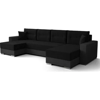 Sedací souprava Rohová sedačka BUNTING, černá látka/tmavě šedá látka + vyzvednutí ZDARMA