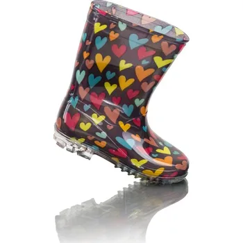 Dívčí obuv Pidilidi dívčí holínky PVC - barevné srdíčka, Pidilidi, PL0088, Holka Velikost: 38