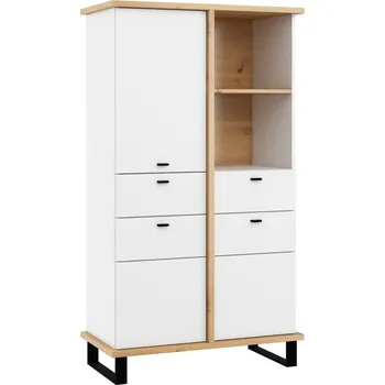 police Regál ORSOLA 3D2S, dub artisan/bílá + vyzvednutí ZDARMA