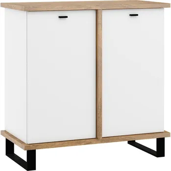 Komoda Komoda ORSOLA 2D, dub burgundský/bílá + vyzvednutí ZDARMA