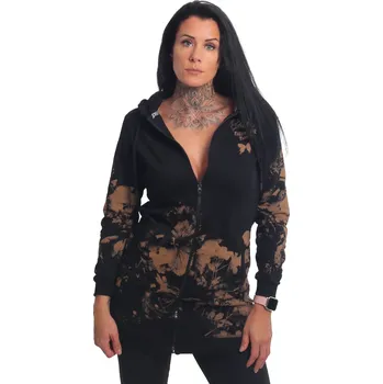 Dámské šaty Dámské mikino šaty Yakuza Wild Flowers Long 22120 black velikost: S + Doprava zdarma na další nákup