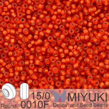 Korálek Korálky Miyuki Round 15/0. Barva 0010F Matte S/L Flame Red. Balení 5g