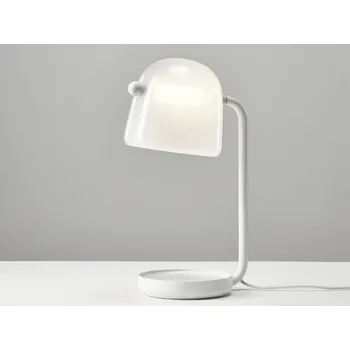 Lampička Brokis MONA SMALL TABLE stolní svítidlo Barva skla: fialová- transparentní sklo, Povrch montury: stříbrný elox, Barva el. vedení: textilní kabel - bílý