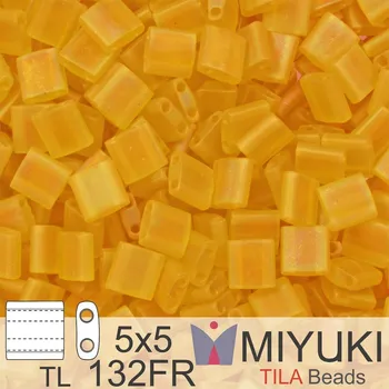 Korálek Korálky MIYUKI tvar TILA BEADS velikost 5x5mm. Barva TL-132FR Transparent Lt. Topaz AB. Balení 5g.