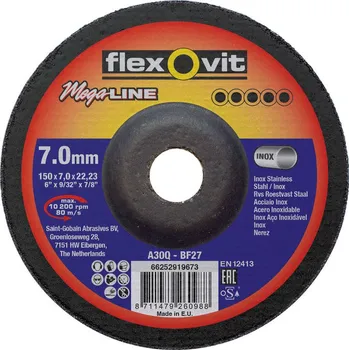 úhlová bruska NORTON-CLIPPER Broušení Kotouč pro inox 150x7x22.23mm pro Úhlová bruska Flexovit MEGA-LINE