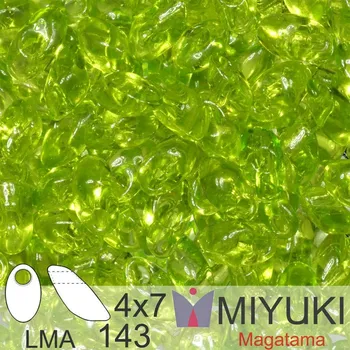 Korálek Korálky MIYUKI tvar Long MAGATAMA velikost 4x7mm. Barva LMA-143 Transparent Chartreuse. Balení 5g.