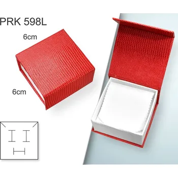 Dárková krabička Krabička na šperky. Materiál papír . Ozn. PRK 598L. Velikost 6x6cm. Barva Bílá s červeným překlopem