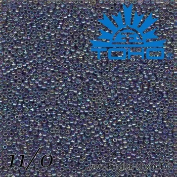 Korálek Korálky TOHO tvar ROUND (kulaté). Velikost 11/0. Barva č.166D-Trans-Rainbow Sugar Plum . Balení 8g.