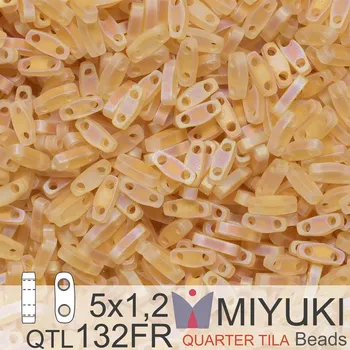 Korálek Korálky Miyuki QuarterTila. Barva Matte Transparent Light Topaz AB QTL 132FR Balení 3g
