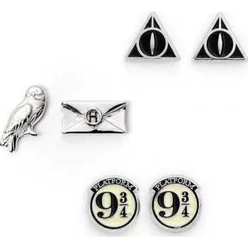Náušnice The Carat Shop Náušnice 3 páry - Relikvie smrti, Hedvika, Nástupiště, Harry Potter