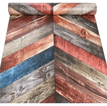 Tapeta Samolepící tapety dřevo Chevron s barevnou patinou