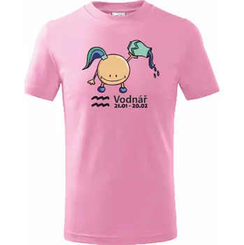Chlapecké oblečení ON-DESIGN Dětské tričko znamení VODNÁŘ Velikost: 110 cm/4 roky, Barva: růžová