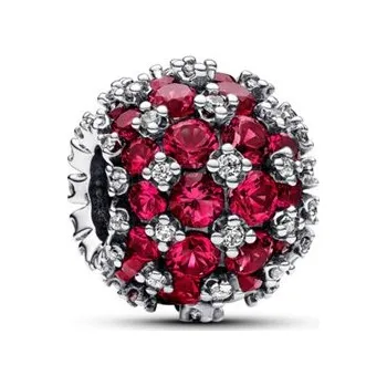 Přívěsek Kulatý přívěsek PANDORA Třpytivé růžové pavé 792630C03