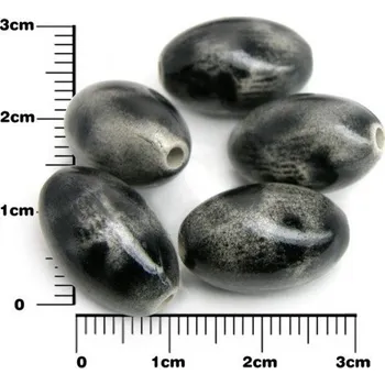 Dětské navlékací korálky Korálky plastové ŠIŠKA barva dvoubarevná.Velikost 12x19mm. Balení 6Ks.