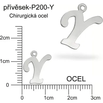 Přívěsek Přívěsek písmeno Y CHIRURGICKÁ OCEL ozn.-P200-Y velikost 14x10mm.