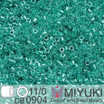 Korálek Korálky Miyuki Delica 11/0. Barva Spkl Aqua Green Lined Crystal DB0904. Balení 5g