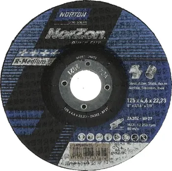 Řezný kotouč NORTON-CLIPPER Broušení Kotouč pro kov, inox 125x4.6x22.23mm pro Úhlová bruska Norton NORZON QUICK CUT