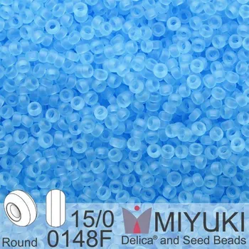 Korálek Korálky Miyuki Round 15/0. Barva 0148F Matte Tr Aqua . Balení 5g.