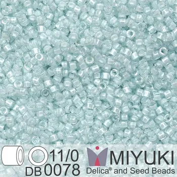 Korálek Korálky Miyuki Delica 11/0. Barva Aqua Mist Lined Crystal Luster DB0078. Balení 5g.
