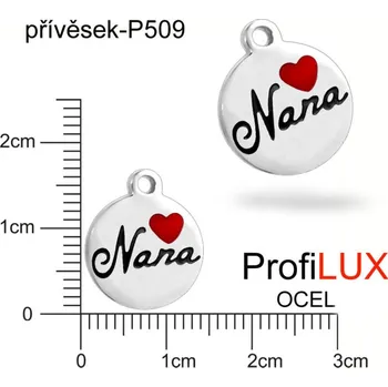 Přívěsek Přívěsek Chirurgická Ocel ozn-P509 medailon NANA velikost pr.14mm tl.1.2mm. Řada přívěsků ProfiLUX.