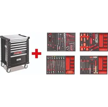 Montážní dílenský vozík s nářadím USAG 519 RS6/3NMM (156 ks)