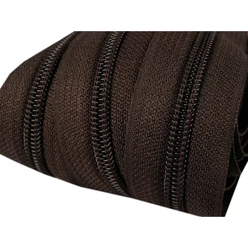 Zip Zip spirálový 5 mm metráž pro jezdce typu POL - 304 hnědá čokoládová