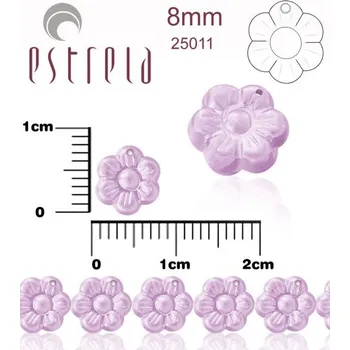 Korálek Korálky VOSKOVANÉ tvar KYTIČKA velikost 8mm. Přímý otvor. Barva 25011 (VIOLET). Balení 12Ks.