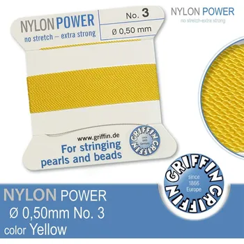 Nit NYLON Power velmi pevná nit GRIFFIN síla nitě 0,50mm Barva Yellow