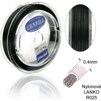 Lanko pro jízdní kolo Nylonové LANKO .Barva R025 BLACK (černá). Velikost 0,4mm.