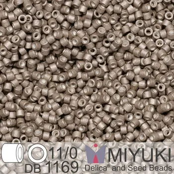 Korálek Korálky Miyuki Delica 11/0. Barva Galvanized Matte Pewter DB1169. Balení 5g.