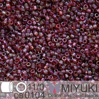 Korálek Korálky Miyuki Delica 11/0. Barva Claret Rainbow Gold Luster DB0104. Balení 5g.