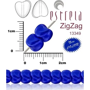 Korálek VOSKOVANÉ korále tvar ZigZag. Velikost 6x9mm. Barva 13349 (modrá pastelová) New COLOR). Balení 14ks na návleku.