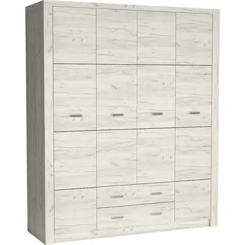 Šatní skříň Šatní skříň 4-dveř.INDIANAPOLIS I-18 jasan bílý