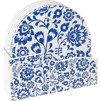 Sklenice Podložky pod sklenice Pieniny Slovensko, Modré 6ks (Dřevěná bytová dekorace, 6 podložek v balení)