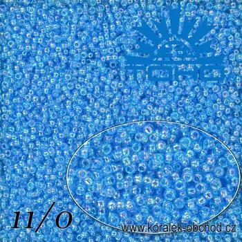 Korálek Korálky TOHO tvar ROUND (kulaté). Velikost 11/0. Barva č. 163B-Trans-Rainbow Dark Aqua. Balení 8g.