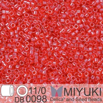 Korálek Korálky Miyuki Delica 11/0. Barva Tr Lt Siam Luster DB0098. Balení 5g.