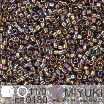 Korálek Korálky Miyuki Delica 11/0. Barva Tr Root Beer AB DB0180. Balení 5g.