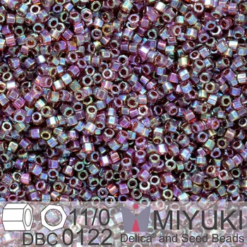Korálek Korálky Miyuki Delica (fazetované) 11/0. Barva Metallic Root Beer Gold Luster Cut DBC0122. Balení 5g.