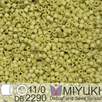 Korálek Korálky Miyuki Delica 11/0. Barva Matte Opaque Glazed Spring Green DB2290. Balení 5g.