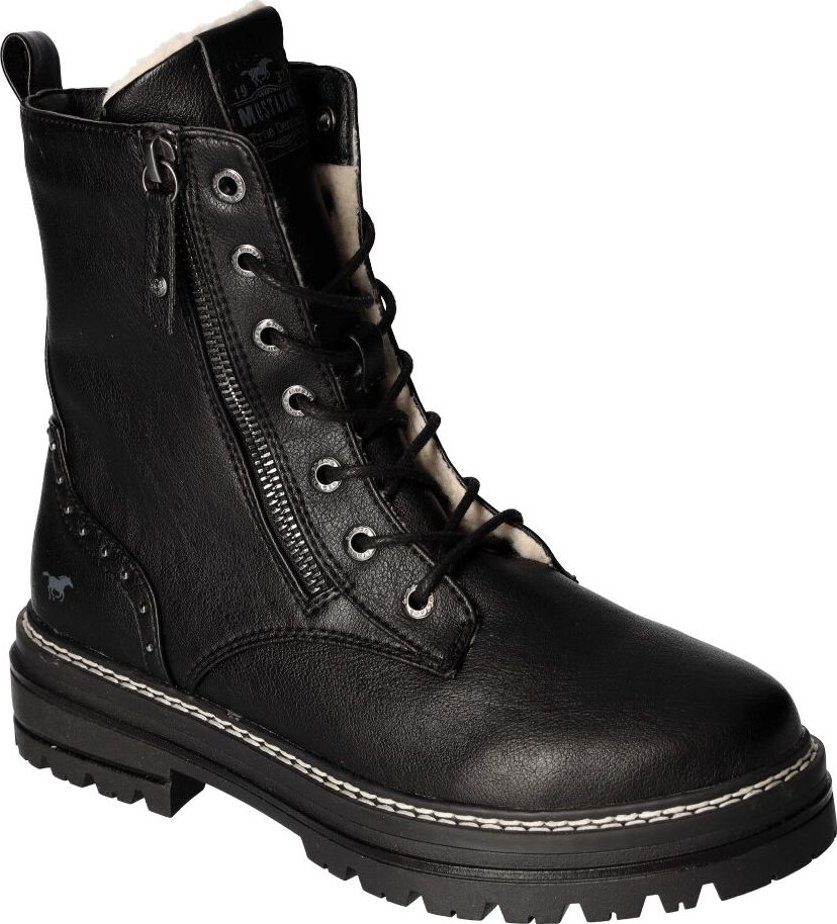Stivaletti MUSTANG 1445-601 Donna: Fusto Trapuntato, Lacci E Suola Profilata