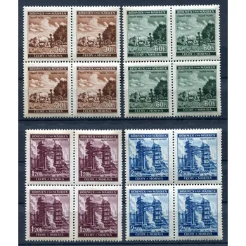 Poštovní známka Protektorát Čechy a Morava (1941) č. 64 - 67 **, 4-bl - B.ü.M. - Pražské veletrhy