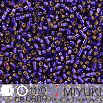 Korálek Korálky Miyuki Delica 11/0. Barva Dyed S/L Dk Purple DB0609. Balení 5g