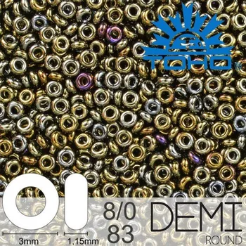 Korálek Korálky TOHO Demi Round 8/0. Barva 83 Metallic Iris Brown . Balení 5g