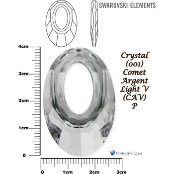 Korálek SWAROVSKI HELIOS Pendant barva CRYSTAL COMET ARGENT LIGHT V + P, velikost 40mm.